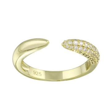 Solid & Pave Open Claw Ring - Susan Blake Jewelry