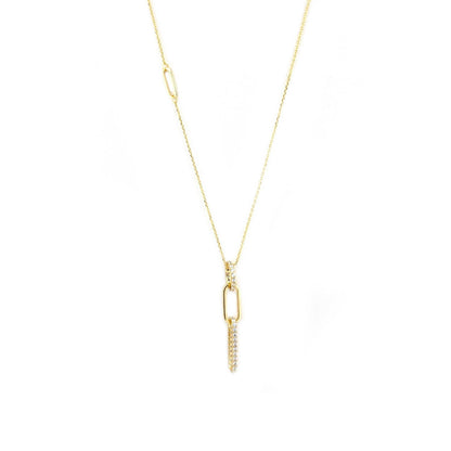 Sterling Multi Shape CZ Drop Charm Necklace