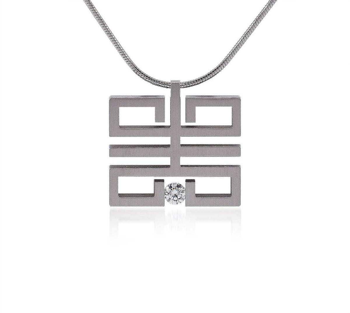 Structured Geometric Pendant Necklace, alternate view 2