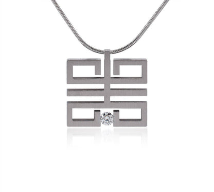Structured Geometric Pendant Necklace, alternate view 2