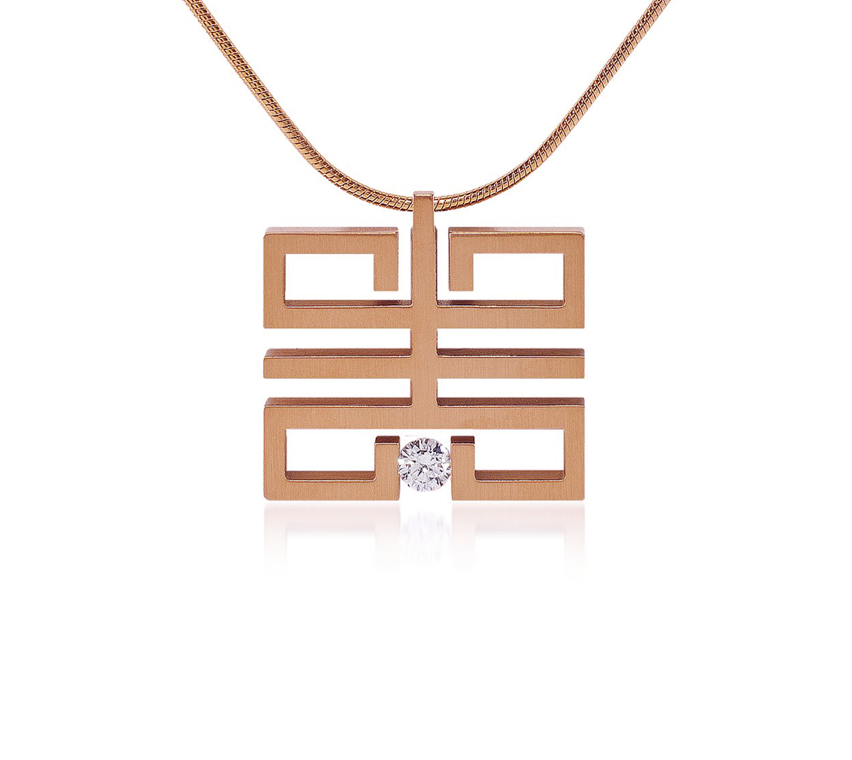 Structured Geometric Pendant Necklace, alternate view 3