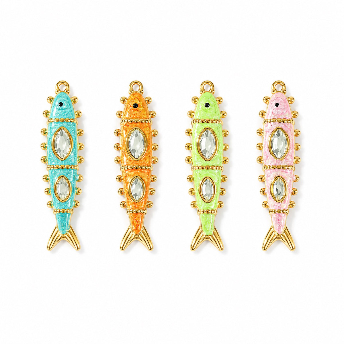 Studded Neon Fish Charm