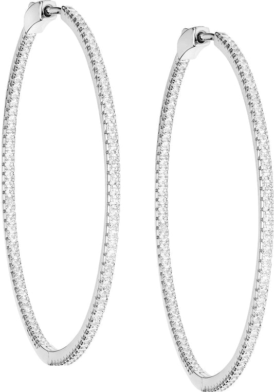Thin Cz Inside Out 2” Lever Back Hoops