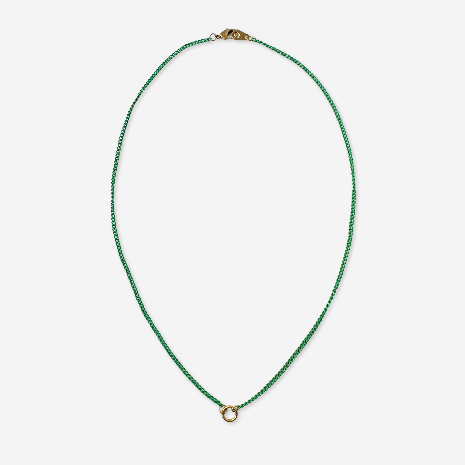 Thin electroplated matte green blank curb chain