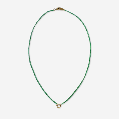 Thin electroplated matte green blank curb chain