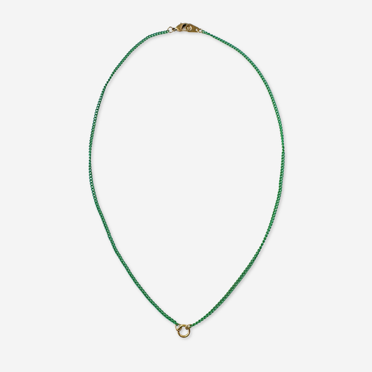 Thin electroplated matte green blank curb chain