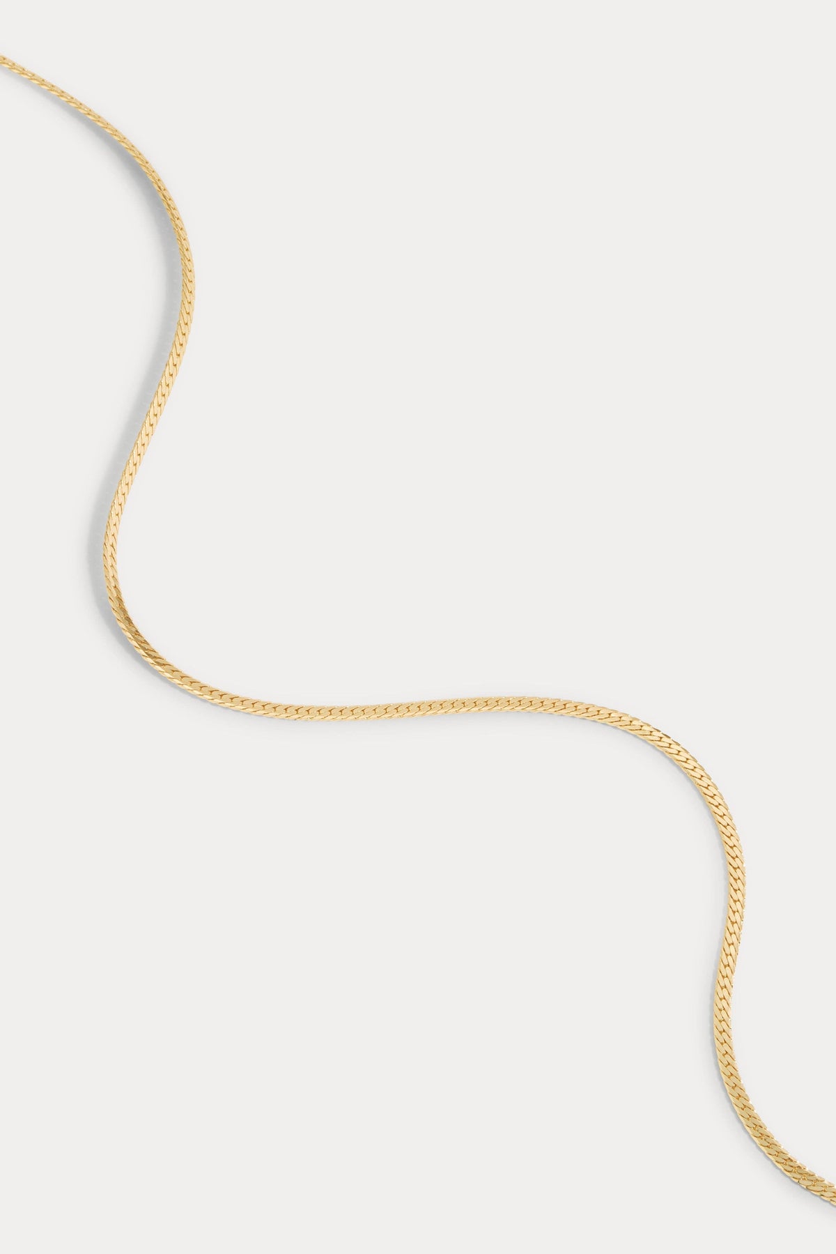 Thin plate herringbone chain necklace - 15.5", alternate view 3
