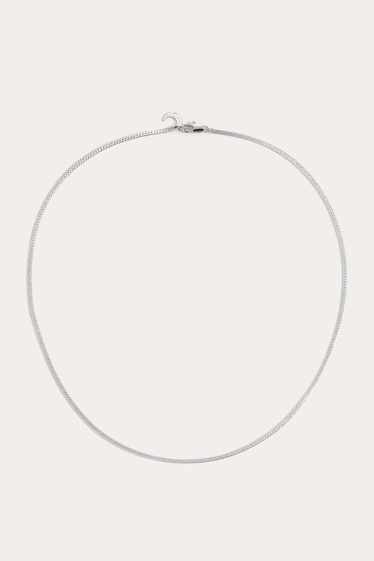 Thin plate herringbone chain necklace - 15.5", alternate view 4