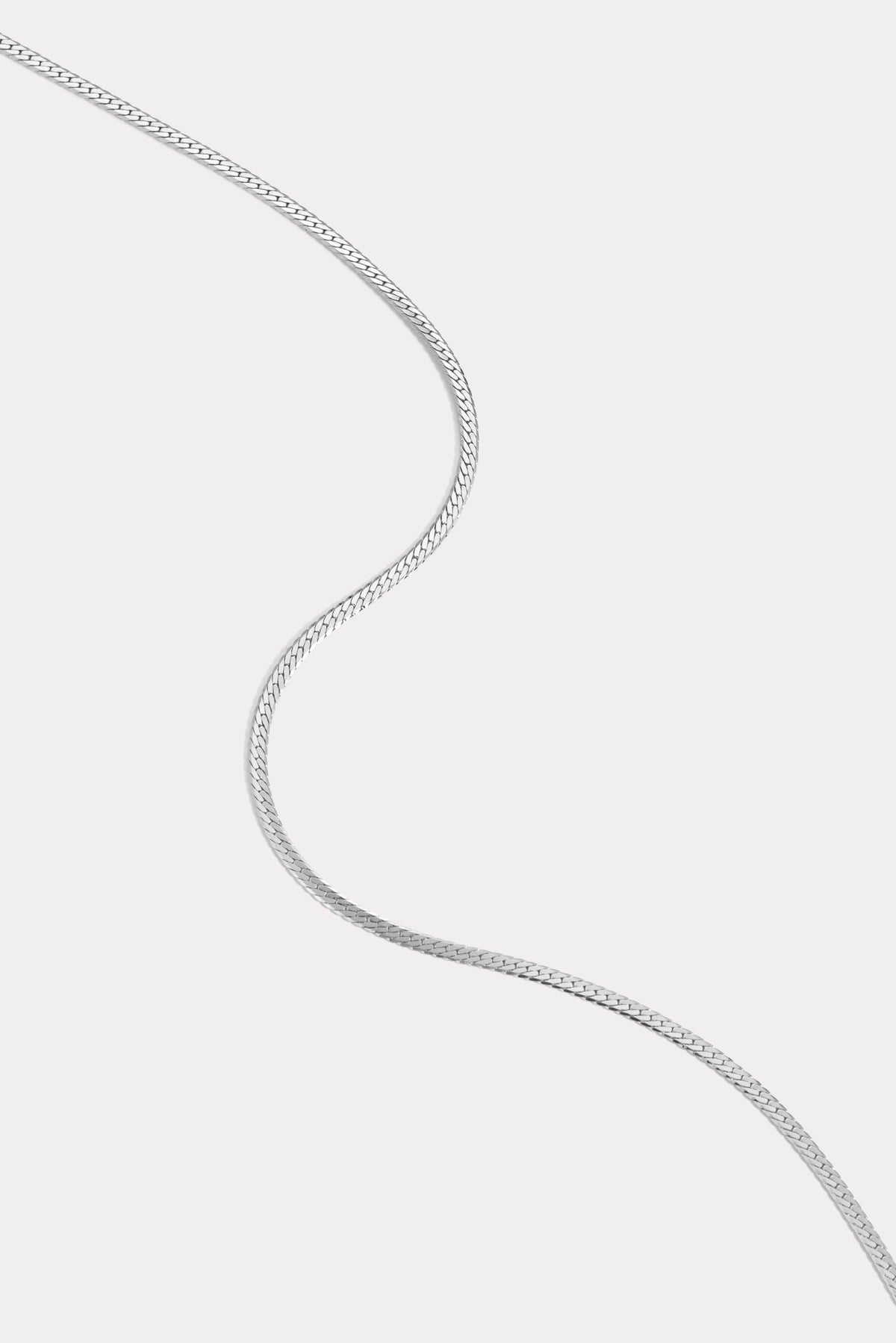 Thin plate herringbone chain necklace - 15.5", alternate view 5