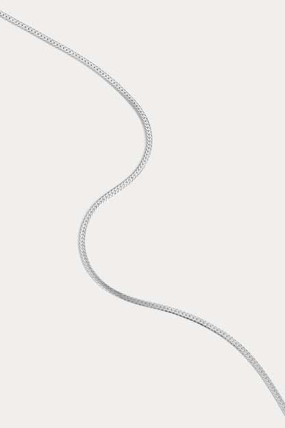 Thin plate herringbone chain necklace - 15.5", alternate view 5
