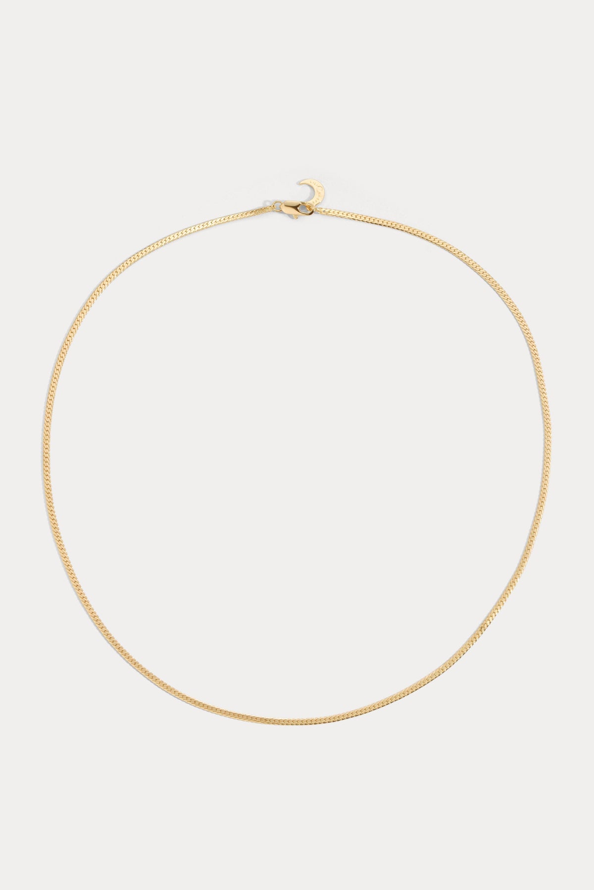 Thin plate herringbone chain necklace - 15.5"