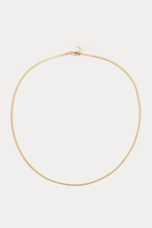 Thin plate herringbone chain necklace - 15.5"
