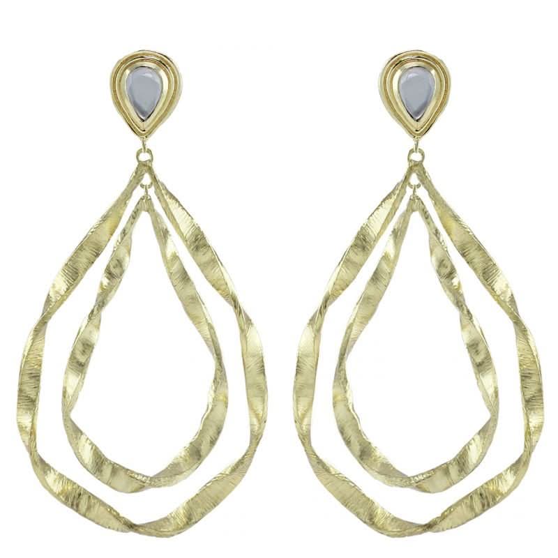 Twisted Teardrop Tanzanite Post Earrings