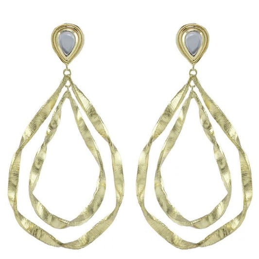 Twisted Teardrop Tanzanite Post Earrings