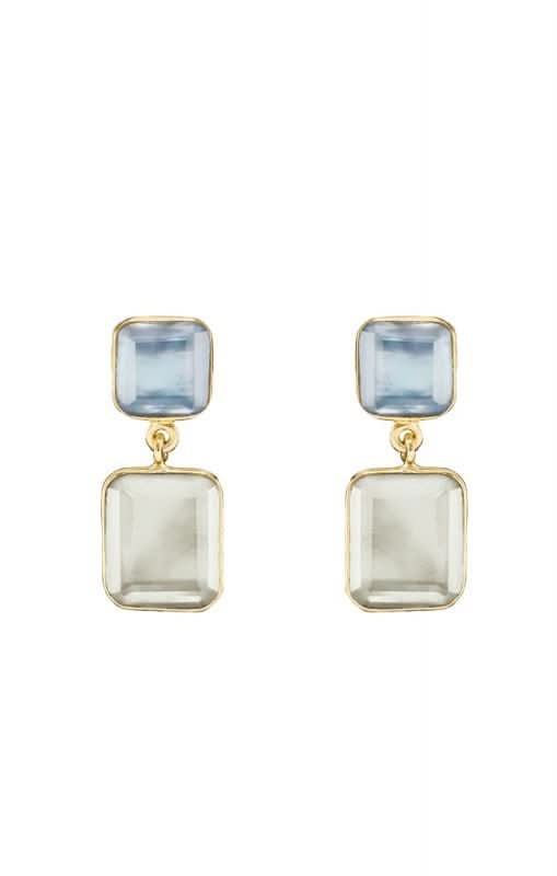 Two-Tone Geometric Drop Earrings