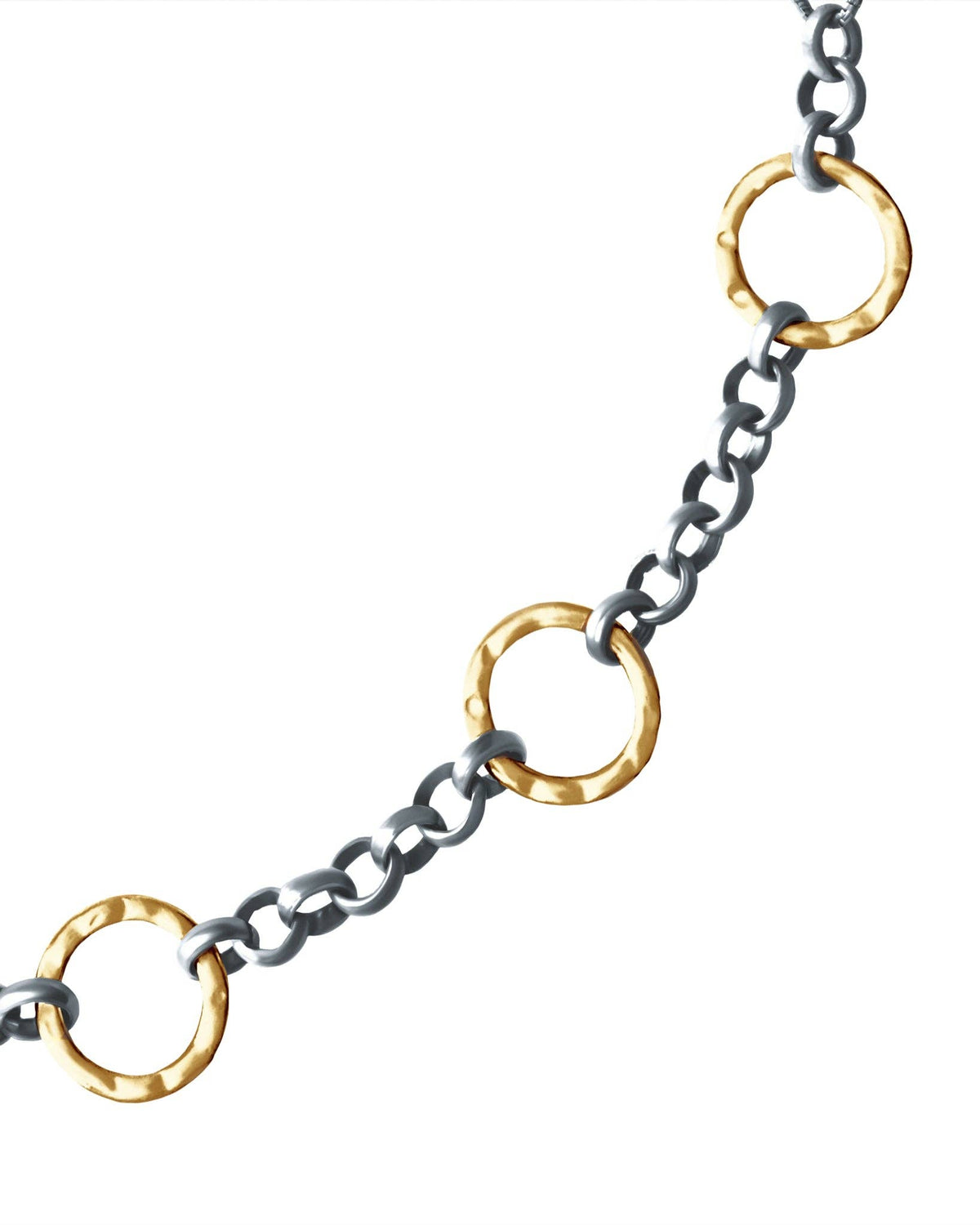 Two-Tone Gold Circles Necklace, alternate view 2