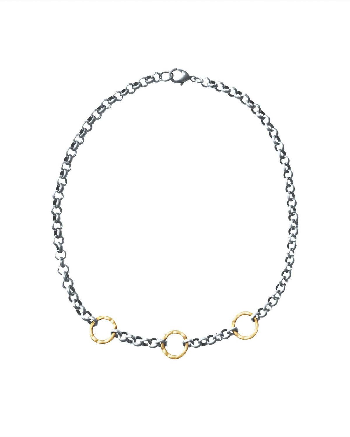 Two-Tone Gold Circles Necklace