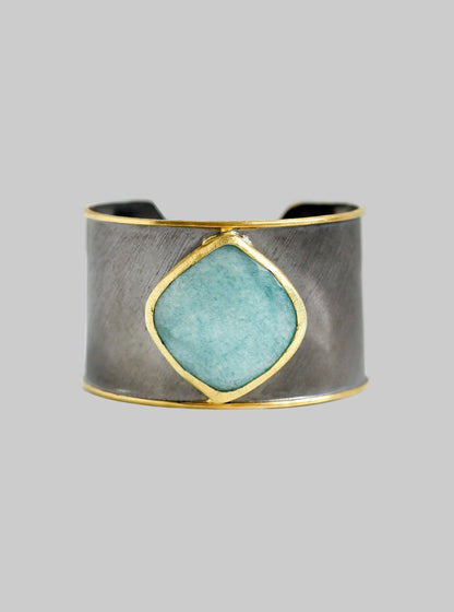 Two-Tone Natural Gemstone Cuff, alternate view 2