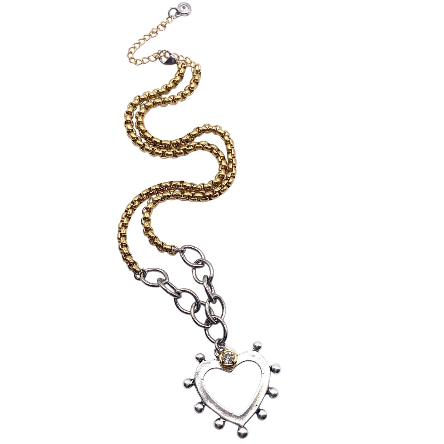 Two-Tone Open Heart Necklace, alternate view 10