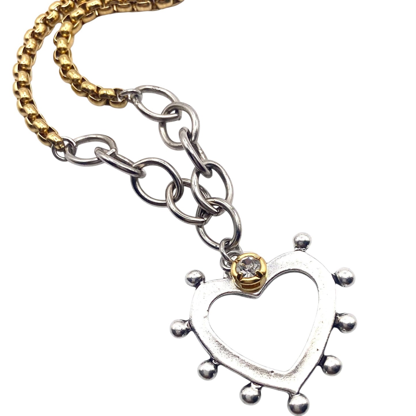 Two-Tone Open Heart Necklace, alternate view 11