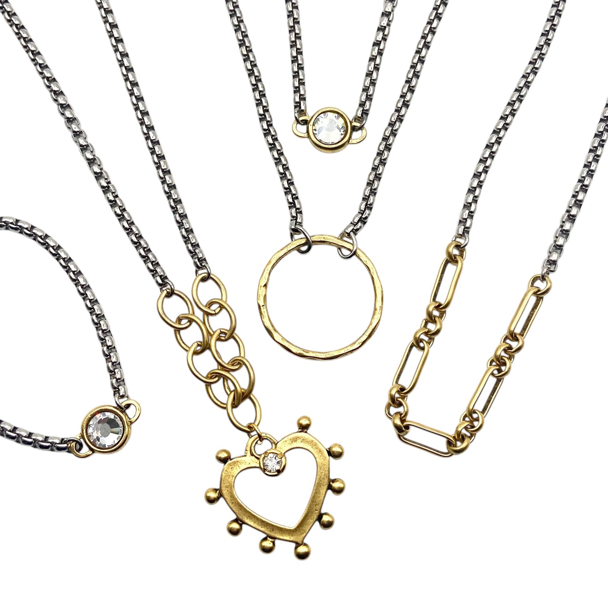 Two-Tone Open Heart Necklace, alternate view 4