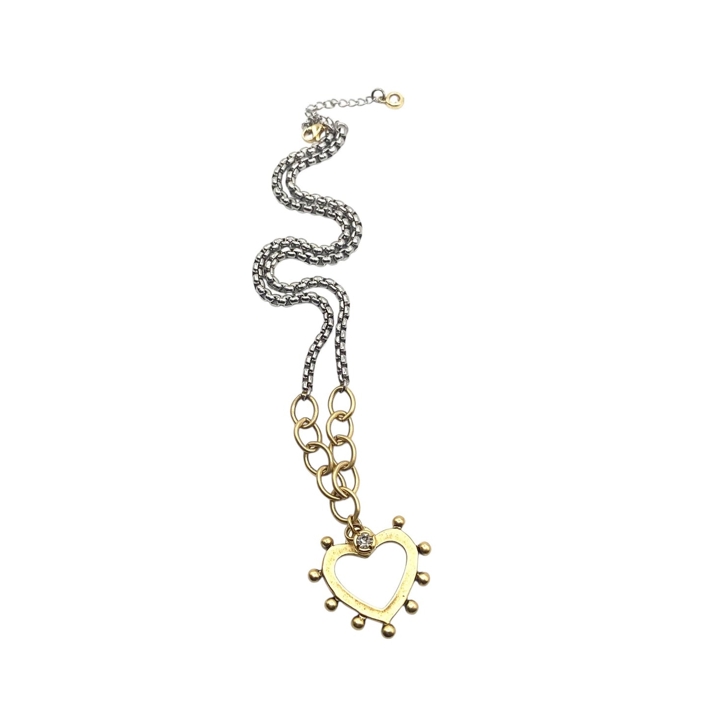 Two-Tone Open Heart Necklace, alternate view 5
