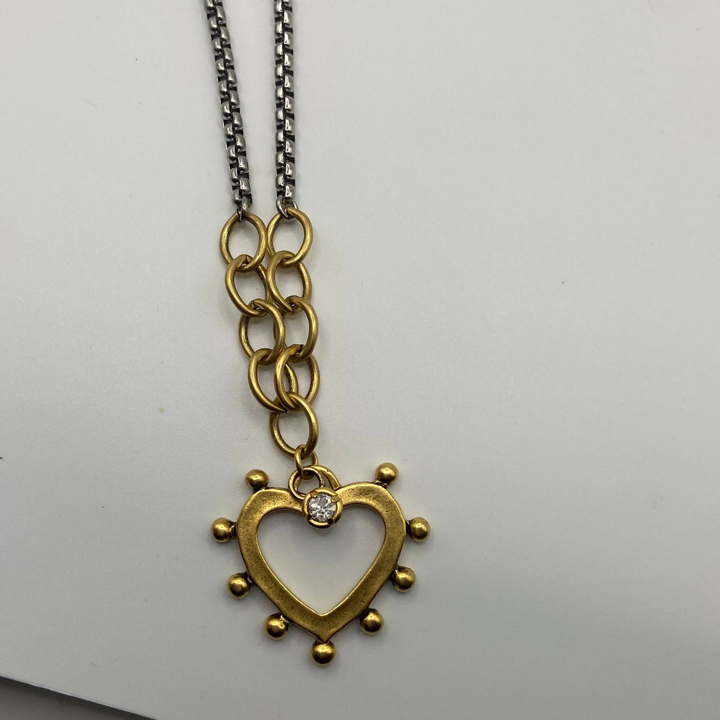 Two-Tone Open Heart Necklace, alternate view 6