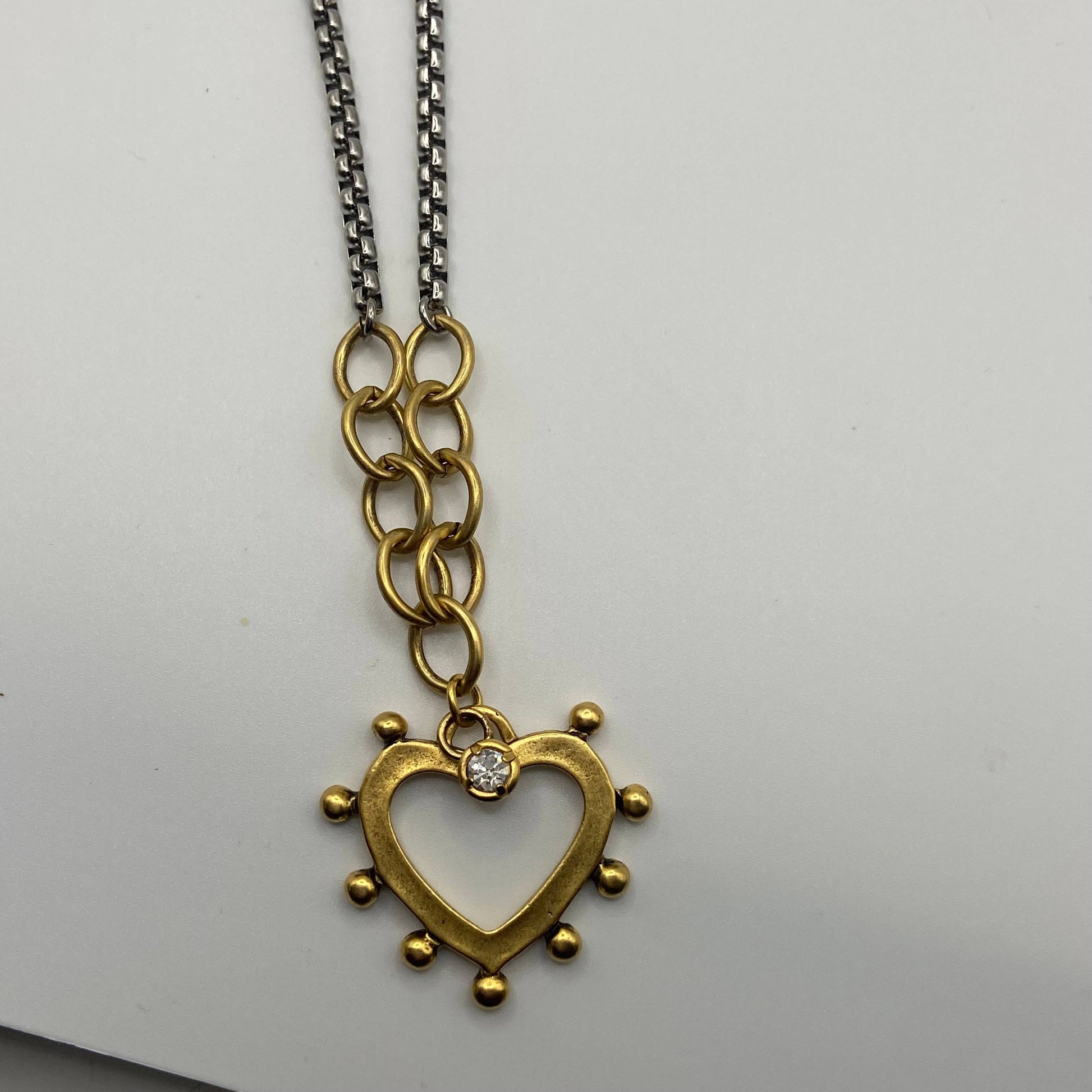Two-Tone Open Heart Necklace, alternate view 6