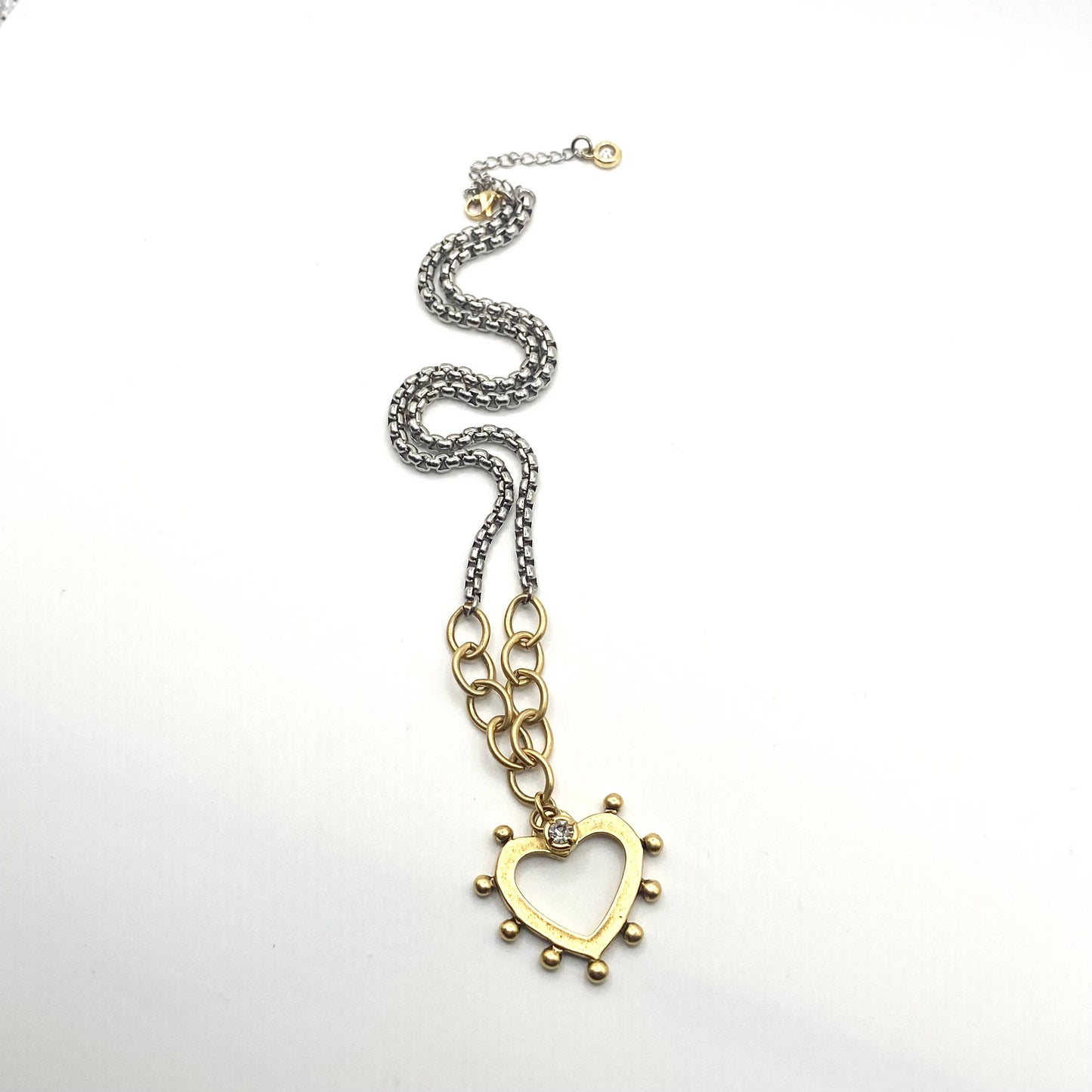 Two-Tone Open Heart Necklace, alternate view 7