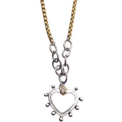 Two-Tone Open Heart Necklace, alternate view 9