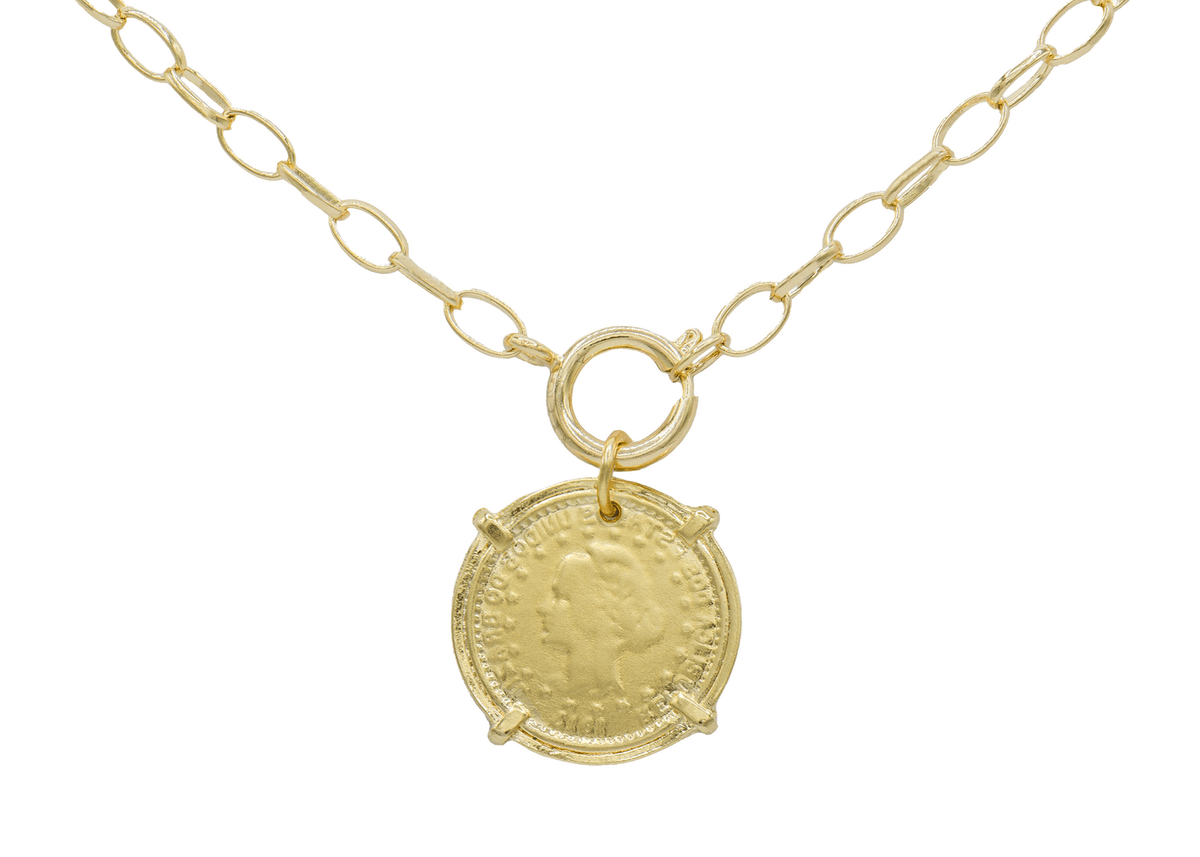 Vintage Coin Pendant Necklace
