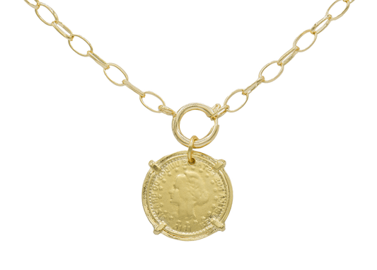 Vintage Coin Pendant Necklace