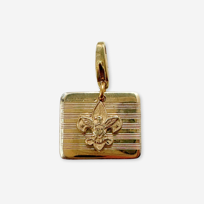 Vintage gold plated Boy Scouts rectangular cufflink charm