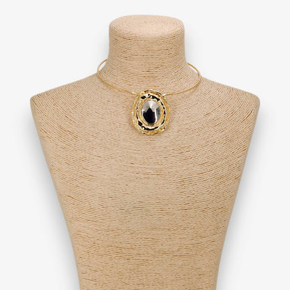 Vintage Gold-Plated Sculpted Collar Necklace, alternate view 2