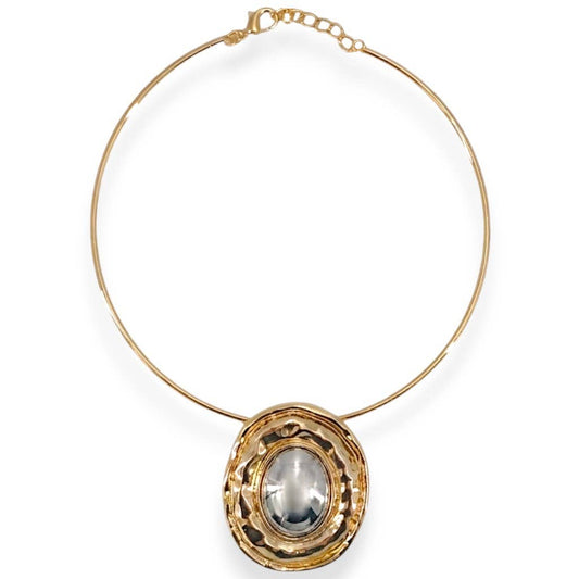 Vintage Gold-Plated Sculpted Collar Necklace