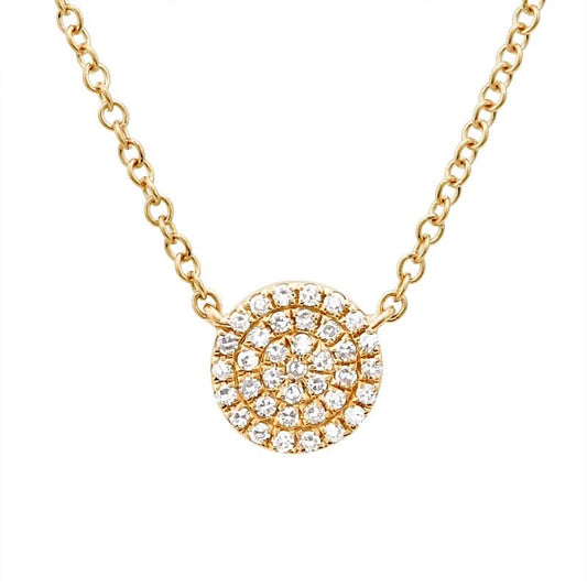 Yellow Gold Diamond Circle Necklace - Susan Blake Jewelry