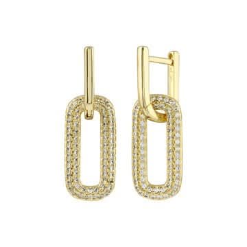 Yg Cz Link Drop Earring - Susan Blake Jewelry