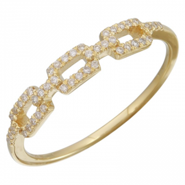 14k Yellow Gold Diamond Link Band Ring