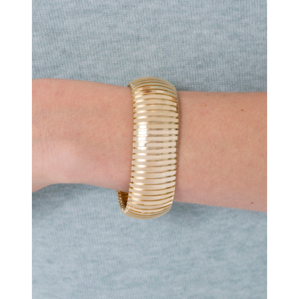 18k Gold Plated Brass Flexible Cuff  Bracelet