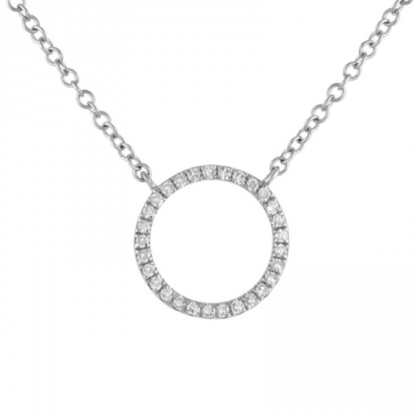 14k Diamond Circle Necklace