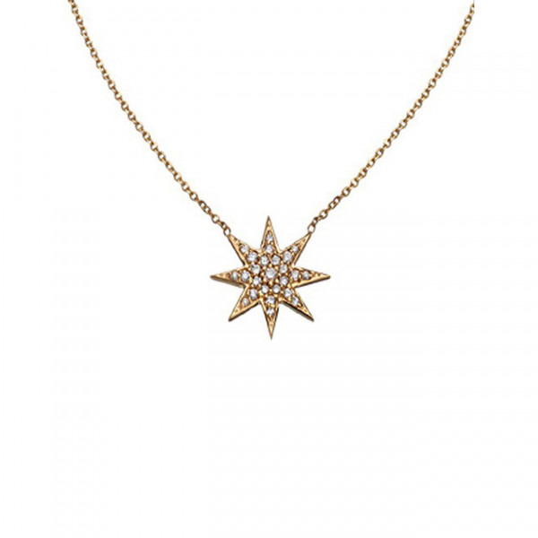 14k Yg Diamond Starburst Necklace