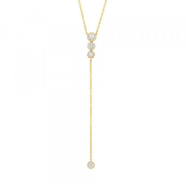 14k Yellow Gold Diamond Lariat necklace