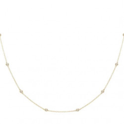 14k Yellow Gold Diamond by the yard Necklace