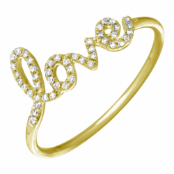 14k Diamond love ring