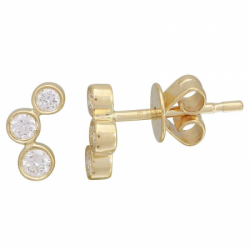 14k Yellow Gold Diamond Crawler earring