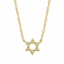 14k Yellow Star-of-david Gold Necklace