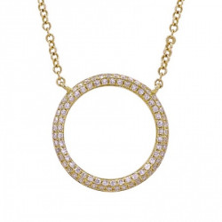 14k Yellow Gold Eternal Circle Diamond Necklace