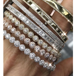 14k Diamond Circle Bangle Bracelet