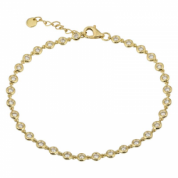 14k Yellow Gold Diamond Bezel Set Bracelet 