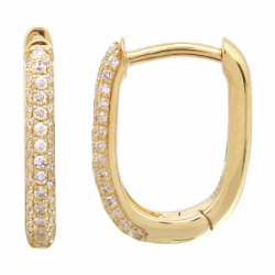 14k Diamond Pave  Huggies earrings